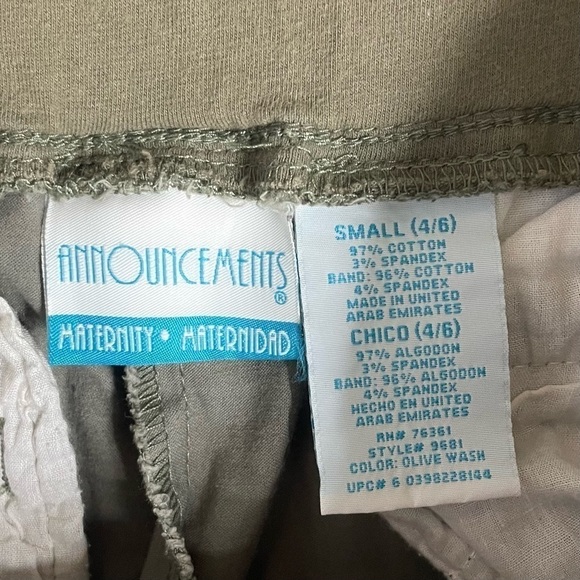 Announcements Maternity Jeans Olive Green Size Small 4-6 - Picture 3 of 3
